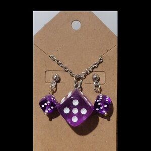 Purple Dice Jewelry Set
